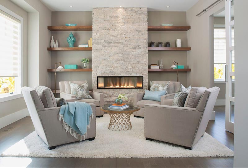 fireplace in living room